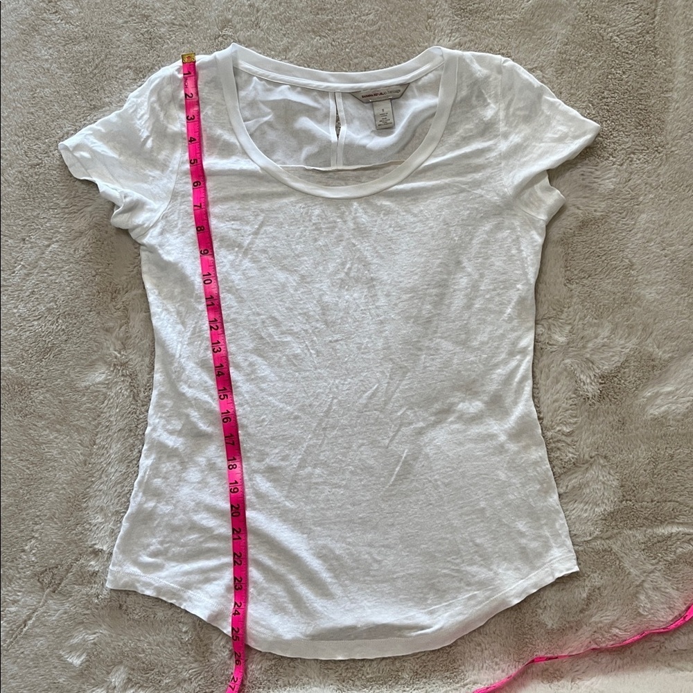 Banana Republic Linen White Short Sleeve Tee - Picture 5 of 6